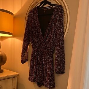 Express Black and White Long Sleeve Dress